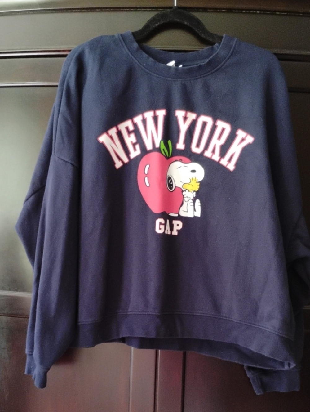 GAP Navy Sweatshirt Red Apple & Snoopy Graphic Peanut 🥜 XXL
